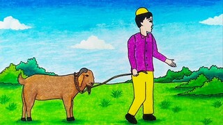 Menggambar hewan qurban || Menggambar tema Idul Adha