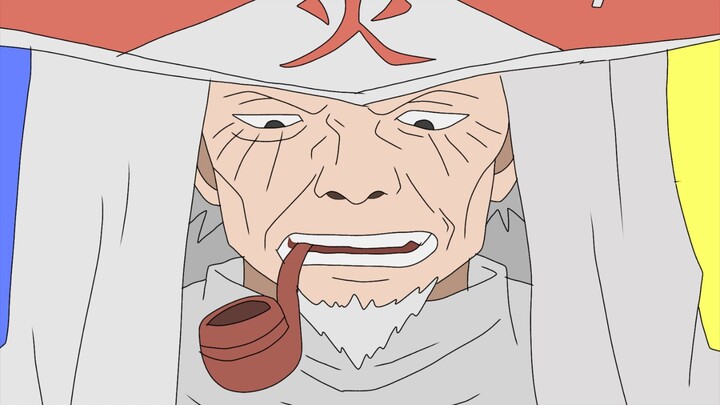 Gambarin ekspresi Hiruzen saat melihat jutsu haremnya Naruto (dijadikan Clay)
