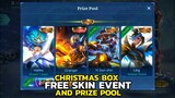 MLBB CHRISTMAS BOX FREE SKIN EVENT AND PRIZE POOL || MOBILE LEGENDS NEW EVENT