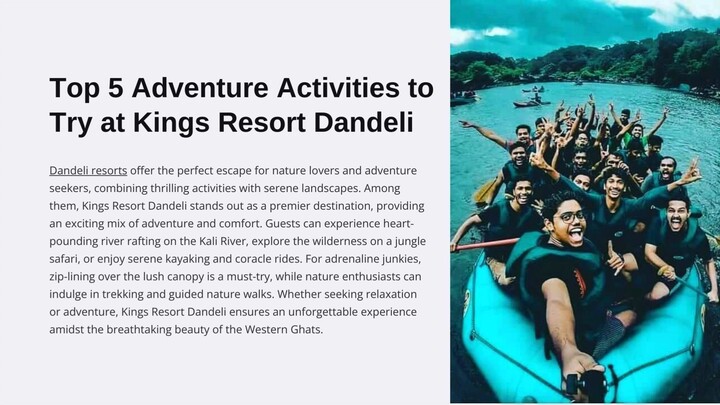 Top 5 Adventure Activities to Try at Kings Resort Dandeli