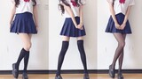 [Vertical screen] 170cm JK uniform sock length comparison ~ Which one makes you look the thinnest?