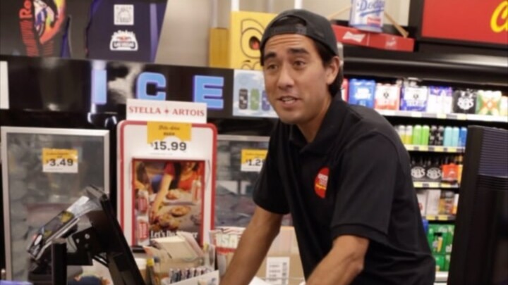 Buying cardboard boxes at the supermarket