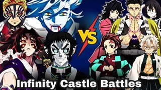 All Infinity Castle Fights: Can Upper Moon's Defeat Hashiras? Demon Slayers #infinitycastlearc