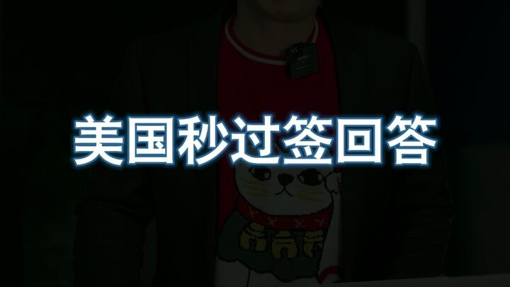 美国秒过签回答