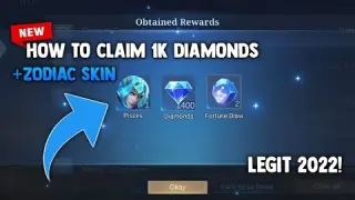 HOW TO CLAIM FREE 1K DIAMONDS AND PISCES ZODIAC SKIN! LEGIT WAY! | MOBILE LEGENDS 2022