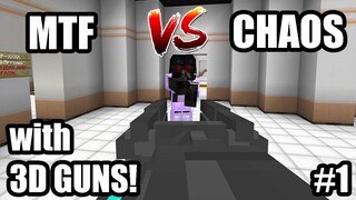 MTF vs Chaos with 3D Guns! | Minecraft PE/BE Addon/Mod