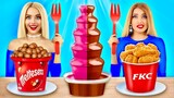 ชาเลนจ์ช็อกโกแลตฟองดูว์! | การกินอาหารและขนมสุดอลังการระหว่างคนรวยปะทะคนจน โดย RATATA YUMMY