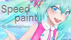 Hatsune Miku speed paint by DrawingDays