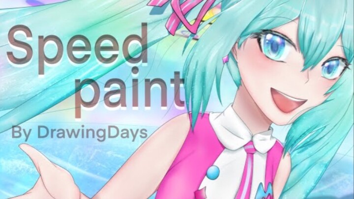 Hatsune Miku speed paint by DrawingDays