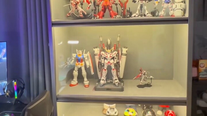 It is not difficult for a two-month-old modeler to transform a shelf into a figurine cabinet.