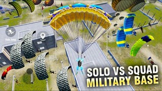 AKHIRNYA SOLO V SQUAD TURUN MILITARY BASE! LANGSUNG DIHAJAR MUSUH! - PUBG MOBILE
