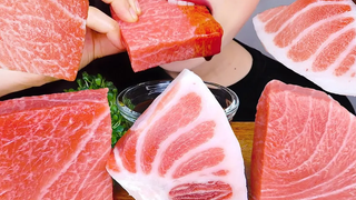 ASMR RAW TUNA ทูน่าซาซิมิ มุกบัง *อ้วนลงพุง อ้วนพุง อ้วนคอ* ไม่พูดไม่ฟังเสียง MUKBANG