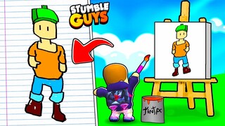 A cada vitória desenho minha skin no modo criativo - Stumble Guys