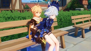 Furina sits on Traveler