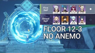 Spiral Abyss Floor 12-3 (No Anemo Line Up) 36 star clear! Gameplay | Showcase