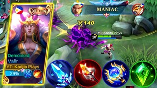 THEY BAN MY KADITA SO I WILL USE VALIR 24 KILLS EASY MANIAC! VALIR BEST BURST BUILD 2023 - MLBB