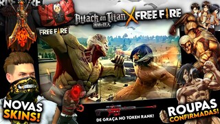 NOVA PARCERIA FREE FIRE X ATTACK ON TITAN CONFIRMADA, NOVAS SKINS, NOVA SKIN NO TOKEN RANK E MAIS!