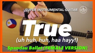 True Spandau Ballet female version Instrumental guitar karaoke version with lyrics