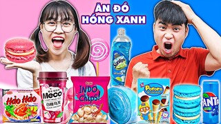 Thử Thách Ăn Uống Theo Đồ Ăn Màu Hồng Vs Đồ Ăn Màu Xanh Dương - Đồ Ăn Màu Sắc Nào Ngon Hơn ?