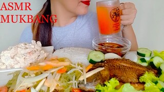 ASMR MUKBANG FRIED TILAPIA + ENSALADANG GUSO + CHICKEN MACARONI SALAD | EATING SHOW | NO TALKING