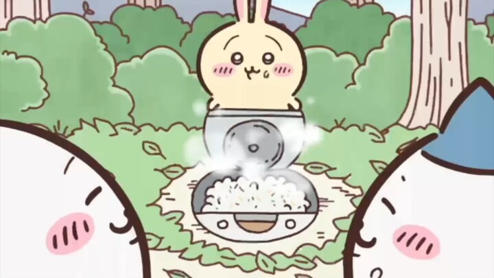 Usagi And Friend Eating Friend Rise With Curry