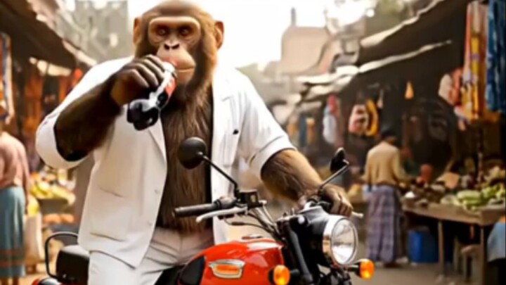 monkey drunk on road 😲