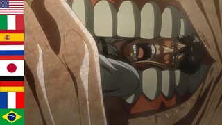 ""Berthold Death"" in 8 languages ● Attack On Titan Season 3