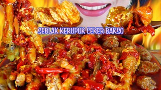 TERPEDAS 🔥, SEBLAK KERUPUK CEKER DAN BAKSO  | EATING SOUNDS