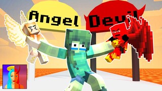 Monster School: Destiny Run Challenge Angel vs Devil - Sad Story | Minecraft Animation