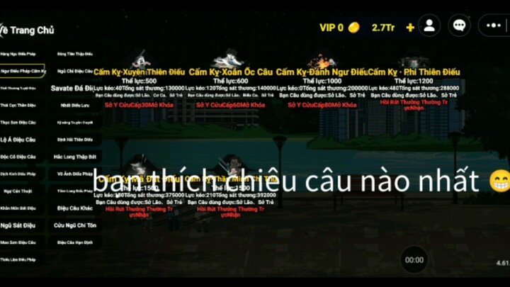 bạn thích chiêu câu nào nhất