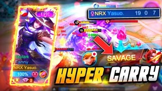 YASUO PLAYS HYPER CARRY FANNY?? AUTO SAVAGE!! | FANNY SOLO GAMEPLAY | MLBB