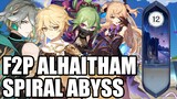 F2P Alhaitham Spiral Abyss Floor 12