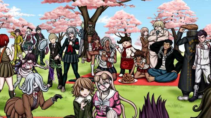 Danganronpa Family Portrait, Super High School Class Everyone Having a Picnic Together