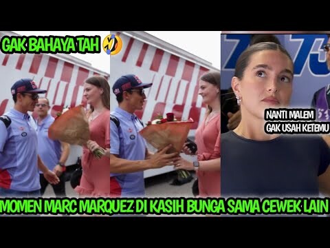 GAK BAHAYA TAH! MOMEN MARC MARQUEZ DI KASIH BUNGA DARI CEWEK DI MOTOGP ASSEN BELANDA 2024