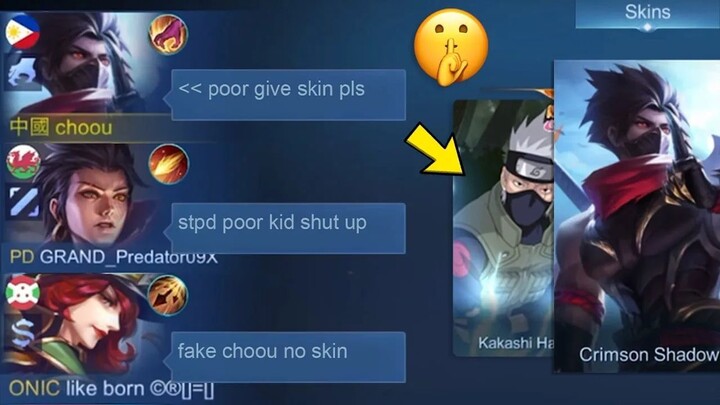 NARUTO X MLBB NO SKIN BUT WORLD COLLECTOR PRANK!! (enemy think i'm poor) - MLBB