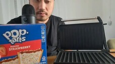 ASMR Eating Sounds - Frosted Strawberry Pop-Tarts STACKED