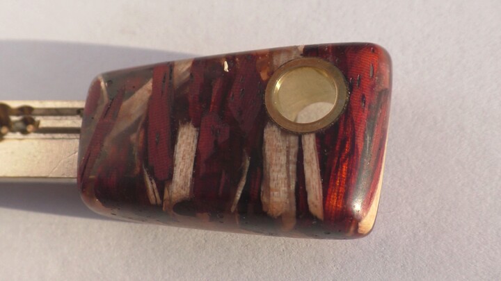 Amir Uzan - 37. Wooden door key, made of wooden toothpicks, paddock, maple, epoxy