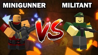 [10] Minigunner vs [10] Militant WHICH ONE IS BETTER? | Tower Defense Simulator | ROBLOX