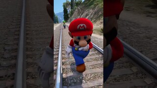 GTA V: MARIO AND LUIGI SAVING JUMBO JOSH FROM THOMAS THE TRAIN #shorts