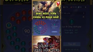 Bảng Ngọc Yorn chuẩn và mạnh nhất game liên quân #shorts #liênquânmobile