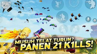 GA NYANGKA! MUSUH TELAT TURUN LANGSUNG PANEN 21 K1LLS! - PUBG MOBILE