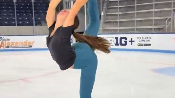 Ava shows off on the ice