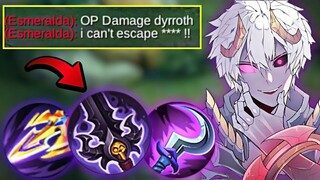 DYRROTH PURPLE BUILD "DAMAGE HACK" | TRY THIS 100% BEST BUILD AGAINST HIGH SHIELD ENEMIES - MLBB