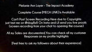 Melanie Ann Layer Course The Impact Academy download