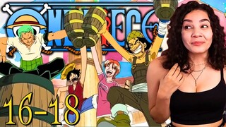 One Piece Anime episodes 16-18 Reaction | East Blue | Syrup Village