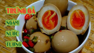 Trứng Gà Ngâm Nước Tương món ăn Hàn Quốc