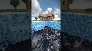 Herobrine Trapped Inside The Pool Filled With Realistic Water / Minecraft RTX #shorts #minecraft