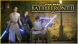 Rey vs Kylo Ren On New Map Ajan Kloss Heroes Vs Villains | Battlefront 2 Gameplay