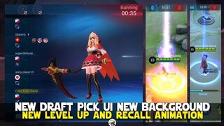 NEW DRAFT PICK UI DESIGN NEW LEVEL UP ANIMATION AND NEW RECALL ANIMATION MOBILE LEGENDS NEWS!