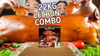 22KG LECHON COMBO with SEAFOOD AND CHICKEN INSIDE MUKBANG By Popoy's Ben Lechon